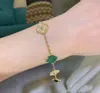 Vrouwen vier blad armbandontwerper klaver sieraden armband stalen armband 18k wit goud vergulde meisjes valentijn moederdag verloving fade gratis Halloween