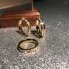 Pierścienie klastra Yun Ruo luksusowy torfrz cyrkon kryształowy pierścień różowy złoto kolor urodzinowy dar urodzinowy moda Tytanium stal biżuteria nigdy nie zanika