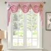 Curtain Luxury Pink Chenille Short Valance Bead Tassel Waterfall Drapes For Living Room Bedroom Window Curtains Decor Custom