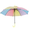 Plastic PVC gradiënt paraplu Rainbow Fashion Rain Sunshade Long Handle transparante paraplu's H23-63