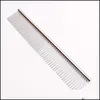 Dog Grooming Supplies Stainless Steel Teeth Pets Comb Cat Professional Groomings Tool For Removing S And Knots Hair Drop Delivery Ho Dhtwl