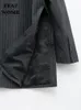 Damesgeulcoats Traf Coats 2023 In Pinstripe Office Suit jas Rapel Rapel Pocket Button Classic Femal's Jackets Joker Mujer 230331