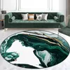 Carpets Abstract Green White Marble Round Carpet Living Room Simple Fashion Area Rug Bedroom Nordic Floor Mat Washable Anti-slip