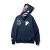 Felpa con cappuccio da uomo Bathing shark Ape logo multi font squalo full zip felpa con cappuccio azzurra