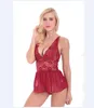 Sous-vêtements sexy pour femmes Pyjamas sexy Vêtements de nuit Femmes sexy Lingerie Siamois Dentelle Robe de nuit Chemise de nuit Bandage Deep V G-String Voir à travers le sommeil transparent Taille asiatique