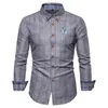 Men's Casual Shirts Men's Hazzys Dog Classic Embroidery Shirt Standard Fit Button Top Business Polo Long Sleeve High Quality Shirt 230331