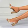 Sandals Summer Fashion Casual Gold High Women's Chunky Pumps Luxury Lady Fairy Style Buckle ShoesSandals