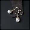 Boucles d'oreilles en perles d'eau douce manchette d'oreille avec zircone cubique pendantes classiques pour femmes livraison spéciale anniversaire Ocn Dhgarden Dhzoq