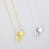 Pendant Necklaces Fashion Tiny Dainty Heart Initial Necklace Cursive Letter Name Jewelry For Accessories Girlfriend Gift