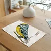 Table Napkin Tablecloth Abstract Animal Blue Yellow Bird Leaf Print Covers Napkins Mats Towels Coffee Kitchen Decor 42x32cm