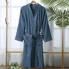 Męska odzież snu bawełniana szlafrok dla mężczyzn długi, gruby chłonny w kąpieli terry szlafrok kimono