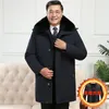 Veste en duvet pour hommes d'âge moyen et personnes âgées mi-longue Live Face vêtements de papa amovibles 50-60-7