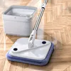 Vadrouilles Joybos Spin Mop avec seau HandFree Lazy Squeeze Mop Magic Floor Mop Autonettoyant Nano Chiffon en microfibre Vadrouille carrée 230331