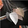 Party Favor Mode Feuille Bijoux Collier Rose Or Couleur Chaîne Véritable Charme Conception Pendentif Colliers Pour Femmes Cadeau Rra2282 Drop Deli Dhg0K