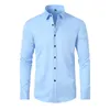 Camisas casuais masculinas 6xl 2013spring e outono camisa masculina moda sem ferro mangas sólidas de luxo de luxo Elastic Business Casual Edition 230331