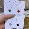 Van Clover Necklace a quattro foglie a catena a catena Gerra da donna Sterling Sterling Collarbone non dissolvenza in un piccolo numero di regali di lusso per ragazze