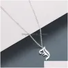 Pendentif Colliers En Acier Inoxydable 26 Alphabet Anglais Initiale Vieux Sier Plaqué Lettre Capitale Collier Bijoux Cadeau Pour Les Femmes Dhgarden Dhoxb