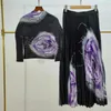 Sukienki robocze Yudx miyake moda drukowana na długi czas rękawowy luźne, plisowane spódnice z udziałem dwuczęściowych modeli 2023 Autumn/Winter Modele 2023