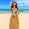 Scenkläder 8st/set Hawaii Party Supplies Glasögon Armband Garlandhalsband Hawaiian Hula kjol Set Fancy Dress pannband kostym