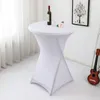 Tischdecke Cocktail High Top Covers Weißes rundes Polyester-Buffet Falten Stretch Bankett El Party Dekoration