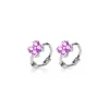Hoop Earrings SOFTPIG Real 925 Sterling Silver Zircon Flower For Fashion Women Fine Jewelry Minimalist Ins Accessorie Gift