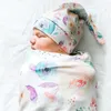 Sacos de dormir nascidos em swaddle hat algodão bebê recebendo manta de cama desenho animado para infantil fofo por 06 meses 230331