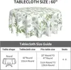 Nappe de table printemps floral vert sarcelle nappe ronde 60 pouces aquarelle feuille d'eucalyptus infroissable salle à manger vacances patio