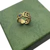 2023 NEW Designer Ring Golden Flower Pattern Love Luxury Rings Blue Diamond Fashion Womens Jewelry Men Shining Ggity Letter with Box