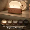 Nattlampor LED -brödtillverkare nattljus USB laddning Dimning Toast Lamp sovrum barn timing sömnlampor rolig switch humör ljus p230331