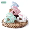 Baby Teethers Toys Bopoobo 1PCS Silicone Rabbit Food Grade Bunny Nursing Teething Necklace Accessories Animal 230331