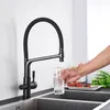 Robinets de cuisine robinets de filtre à eau de cuisine en laiton baignure filtrée grue double mixeur de bec de rotation à 360 degrés de purification de l'eau de purification 230331
