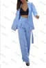 Two Piece Dres's longsleeved shoulder pad business suits girls' daily gatherings and dating casual 2piece suit 230331