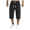 Shorts pour hommes Shorts pour hommes Culottes d'été 2021 Pantalons en coton et lin minces Homme Bermuda Board Beach Black Shorts longs pour hommes W0327