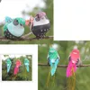 Garden Decorations 6pcs Cute Artificial Decoration Bird Model DIY Sparrow Colorful Mini Foam Feather Tit Craft Birds Emulation