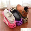 Storage Holders Racks New Home Use Shoe Modern Double Cleaning Shoes Rack Living Room Convenient Shoeboxes Organizer Stand Shelf D Dhu4F