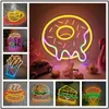 Nattljus Donutformad neonskylt nattljus Pizza Hot Dog USB Wall Hanging LED Kaffchips Popcorn Restaurang Burger Shop Decor Lamp P230331