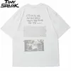 Men's T-Shirts Men Hip Hop Streetwear Retro T Shirt Bunny Letter Printed Tshirt Harajuku Cotton T-Shirt Short Sleeve Tops Tees Gray White 230331