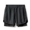 Men's Shorts Summer new fashion men's shorts quick-drying 2-in-1 multi-pocket double-layer shorts fitness lace-up sports pants W0327