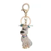 Party Favor Crystal Puppy Dog Bieclain Diamond Key Pierścień Torebka Torebka