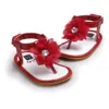 Sandales été rouge bébé fleur chaussures bébé filles sandales fond mou infantil bebe enfant fille chaussures sol pour 0 ~ 18M CX21A. Z0331