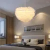 Lampy wiszące nordycka amerykańska księżniczka romantyczna żyrandol nowoczesny prosty kreatywny pokój dziecięcy salon lampa piór