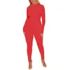 Qnpqyx ny vårkvinnor sexig jumpsuit streetwear långärmad bodycon solid sport fitness jumpsuits romper overaller för kvinnors kroppsdräkt