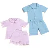 Pigiama Estate Set di abbigliamento per neonate PJS Pigiama per bambini 100% cotone 2PC Pigiama casual RTS 230331