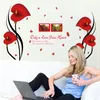 Wall Stickers DIY Romantic Red Anthurium Flower Butterfly Wall Decal Paper Po Frame Quote Home Decoration Removable Vinyl PVC Bedroom Decoration Decal 230331