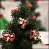 Christmas Decorations Bowknot Bell Tree Decoration Plaid Xmas Ornaments Kids Gifts Decor Ornament Drop Delivery Home Garden Dh4Kt