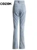 Dżinsowe dżinsy dżinsku Patchwork High talia dżinsowe spodnie streetwear 2023 Modna podzielona szczupła cienkie, chude spodnie 230330