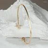 Bracelets de charme Cruz de zircão feminino para mulheres colorido de cor de ouro branco