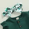 Clothing Sets 1207 Lioraitiin St Patricks Day 018M Baby Girl Clothes Solid Long Fly Sleeve Crew Neck Romper Clover Print Flare Pant 230331