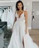 Sexy A line Wedding Dresses for bride Bone Bodice Sequins Appliques Lace Wedding Dress vestidos de novia robe de mariee backless bridal gowns