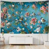 Tapissries kinesisk stil tapestry blommor och fåglar vägg hängande hem dekor strand handduk yogamat picknick filt bordduk 230330